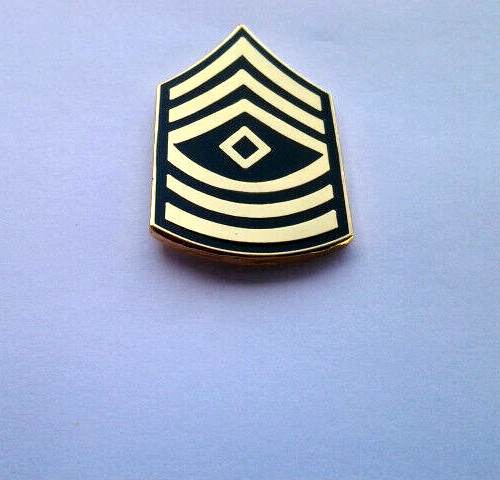US ARMY RANK E8 FIRST SGT (1-1/4" Dark Green) Military Hat / Rank Pin 14429 HO