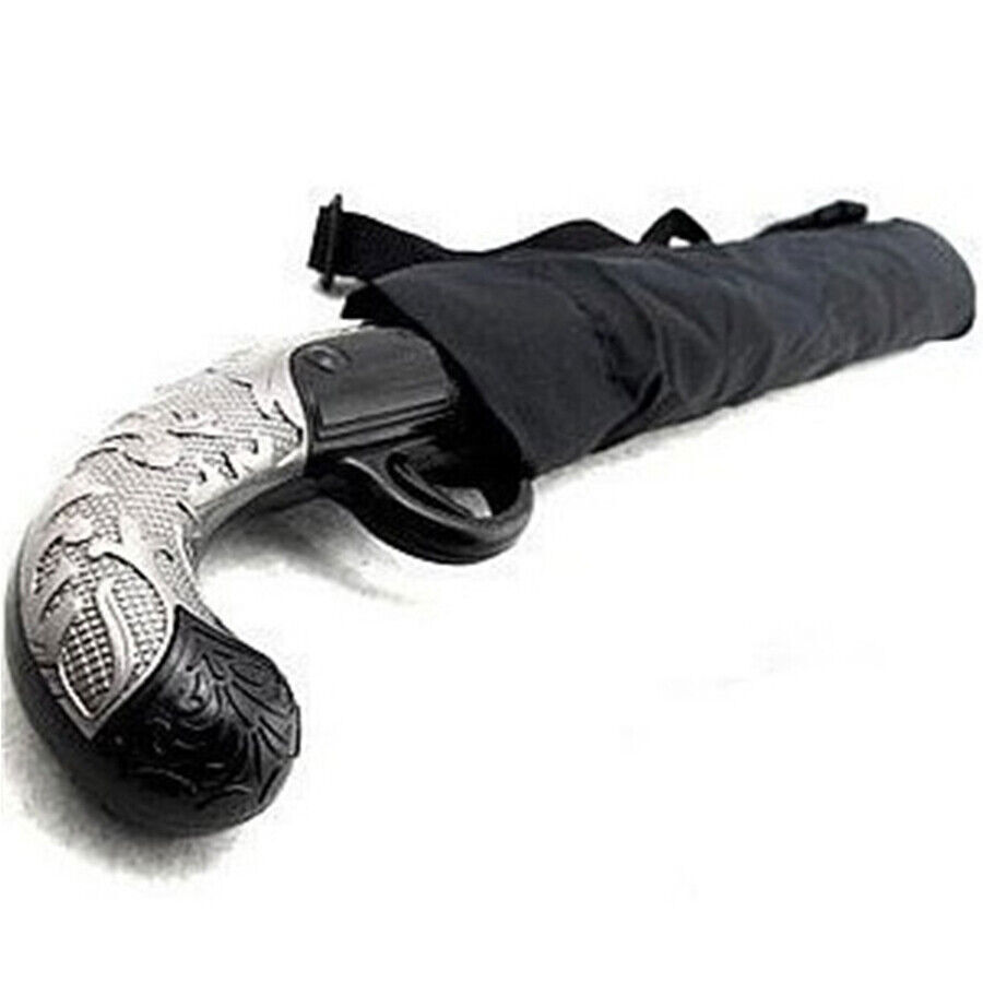 Classical Gun Handle Automatic Umbrella Black Two Fold Sun Rain Umbrella Gear