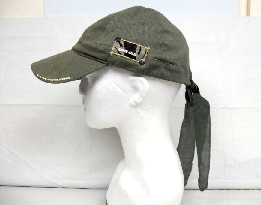 Can-Am Jane Cap Women's Size L/XL Army OD Green Riding Hat with Tie-Back