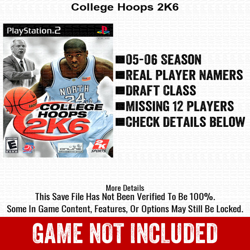 College Hoops 2K6 PS2 Playstation Roster Season Player Update Memory Card