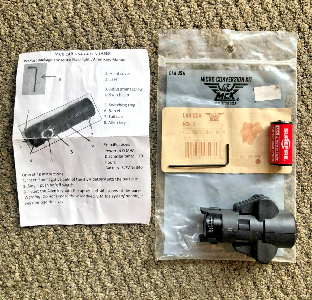 MCK Targeting Green Laser with housing