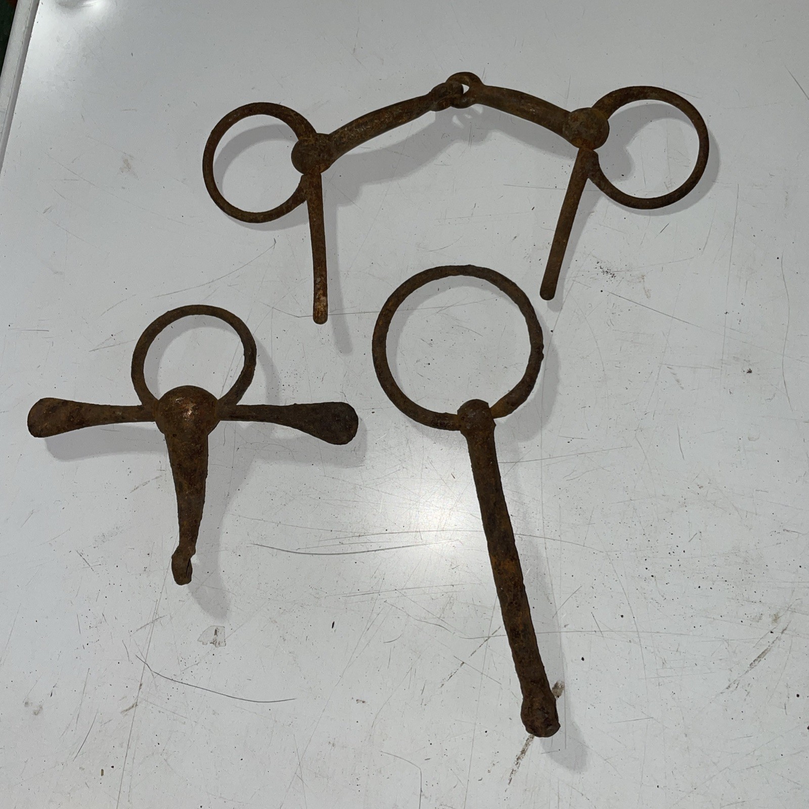 Vintage Brass Bit Horse Unmarked Tack Half Cheek Driving  Breaking