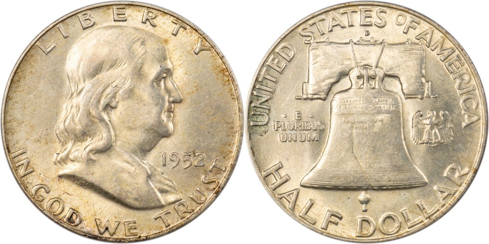 1952-D Franklin Half Dollar - Nice Full Bell Lines - AU!