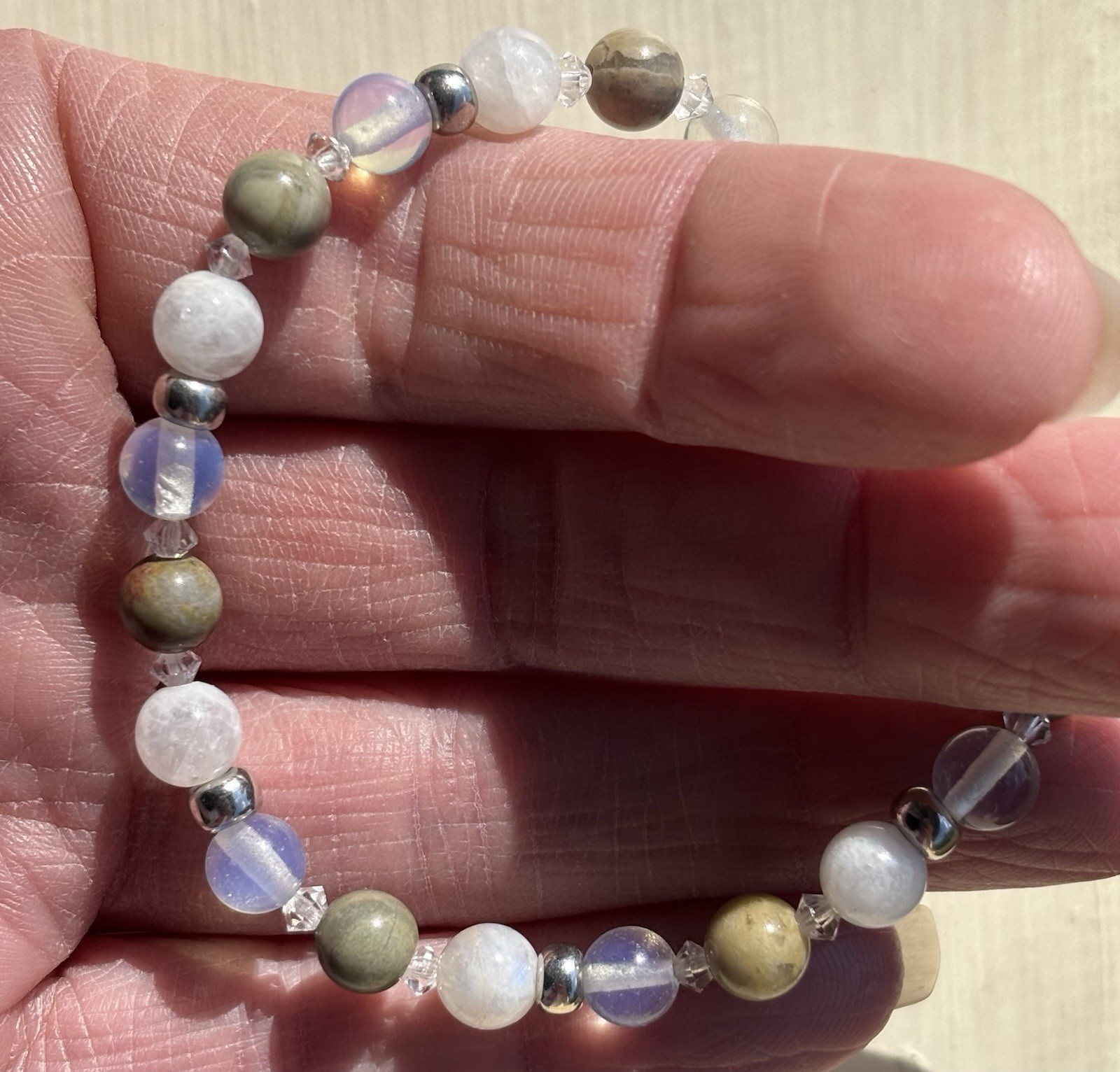 Stunning Gemstone Bracelet - Astrophyllite, Moonstone & Opalite