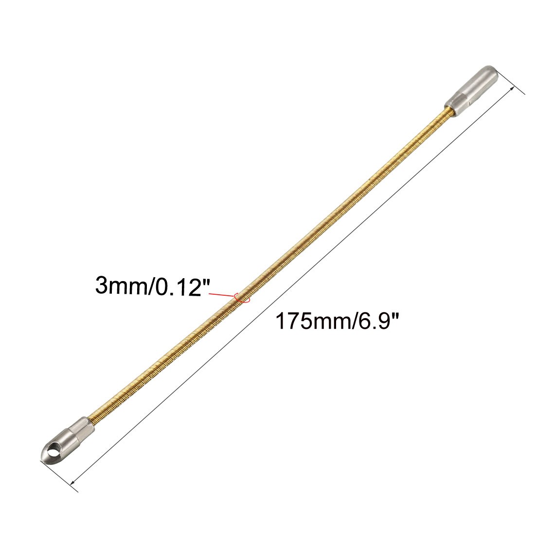 155mm/6-inch Flexible Fish Tape Leader Wire Cable Puller for 4mm Wire Puller
