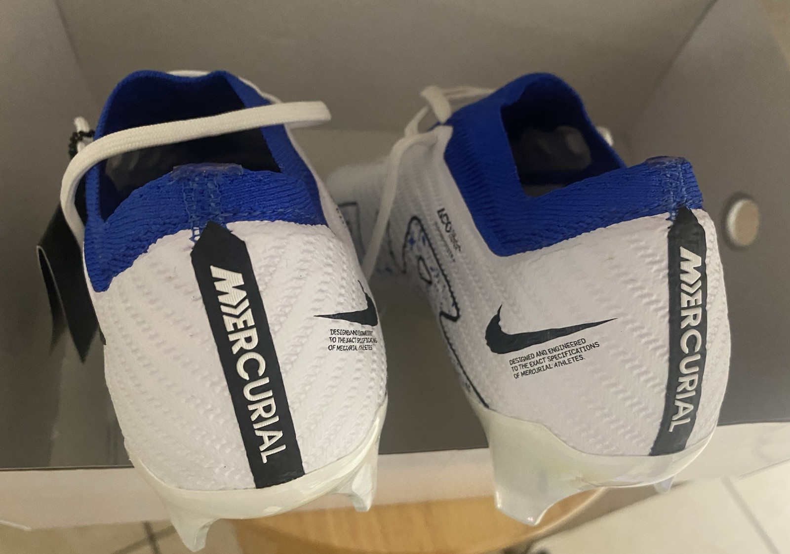 New Nike By Cecilia Cleats Zoom Mercurial Vapor 15 Elite White/Blue Sz M5/W6.5