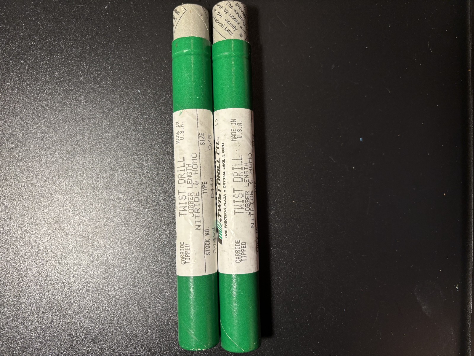 NEW 3/8" Carbide Tipped Jobber Drills Nitride & Homo Precision Co