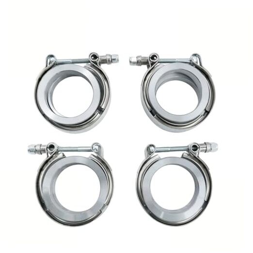 2 Inch V Band Clamp 4Pcs with Flange Male Female,2 V Band For Pickup 2 inch*4