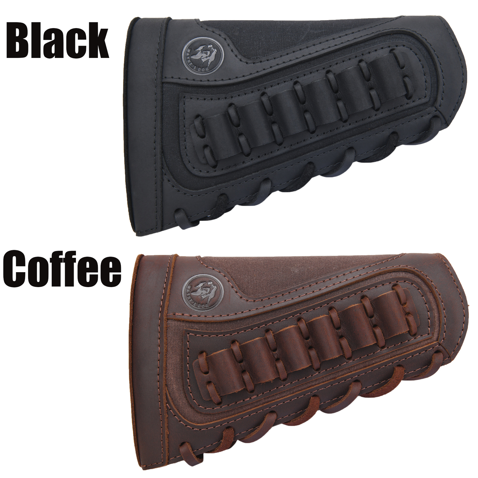 Shotgun & Rifle Shell Holder Leather Canvas Gun Buttstock For .357 .308 .22mag