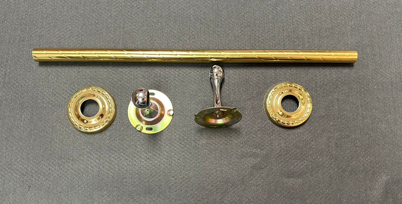 18" Solid Brass Towel Bar Brass and Chrome