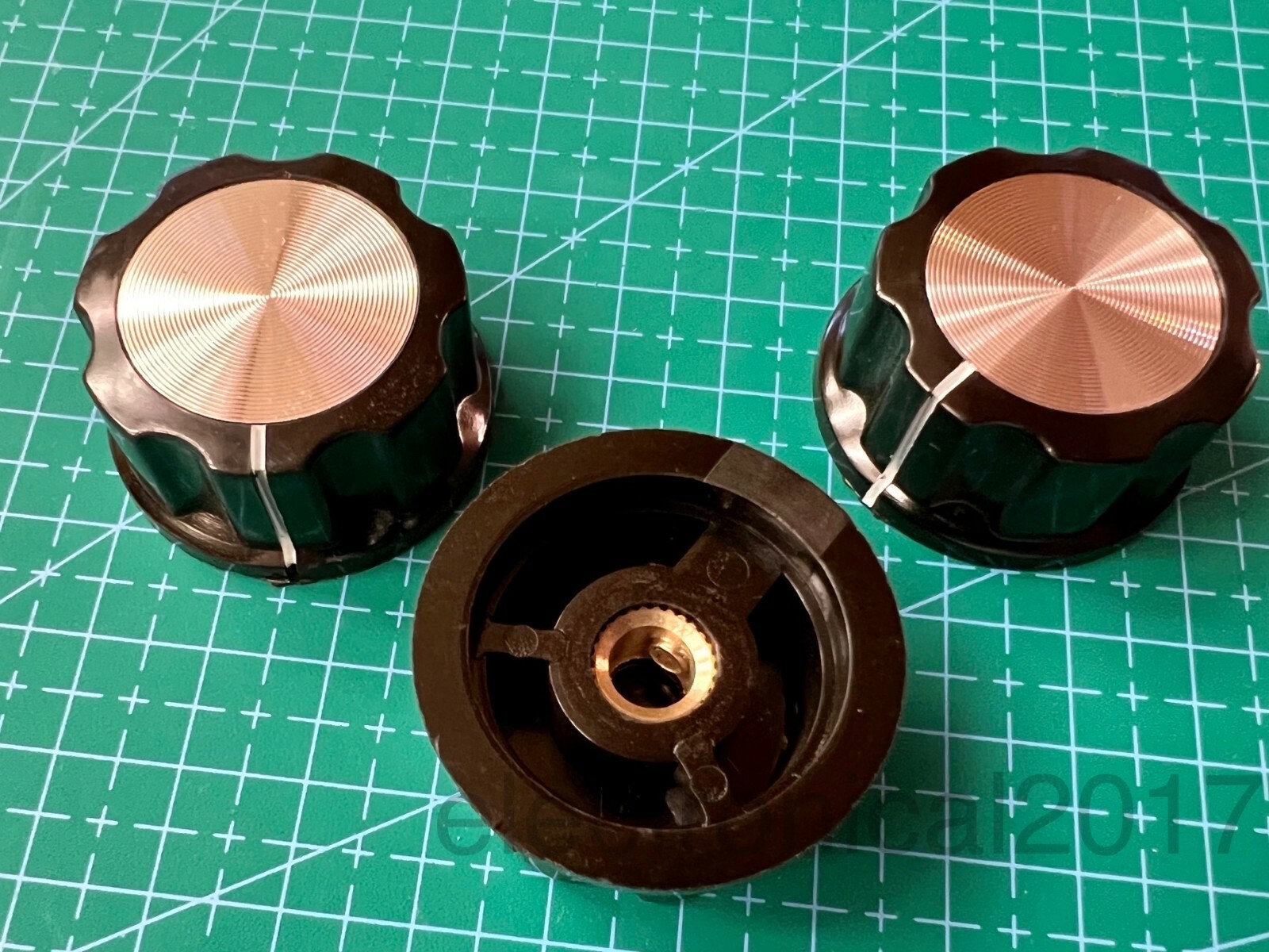 2pcs Aluminum Inlay 33mm Large Plastic Knob, Dial, 6.0mm Round Shaft, LOT