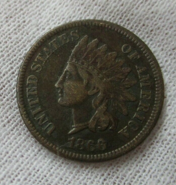 1866 Indian Cent XF (INV57)