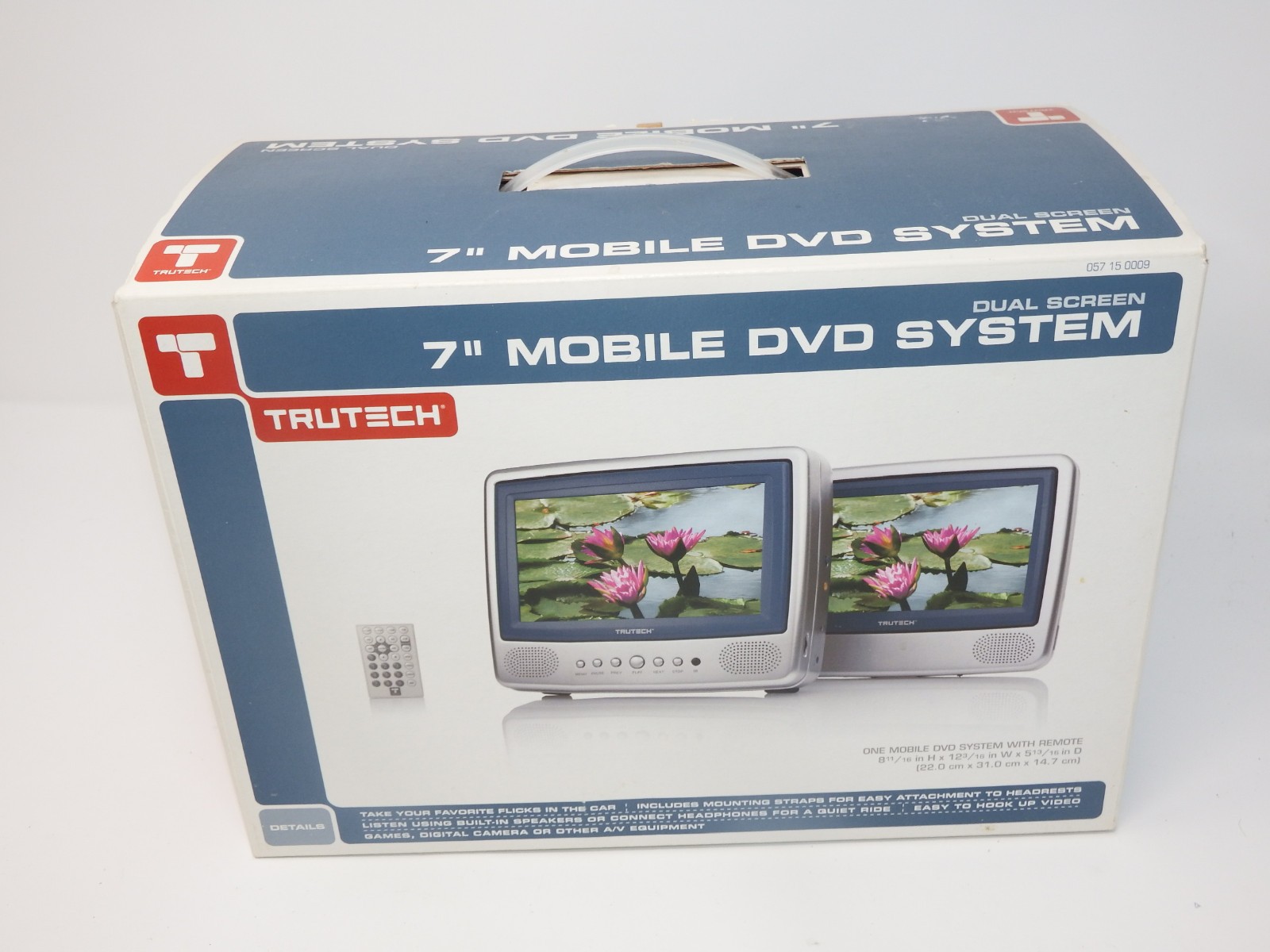 Trutech 7” Mobile DVD System Dual Screen & Remote 16”x 16” Stereo Speakers