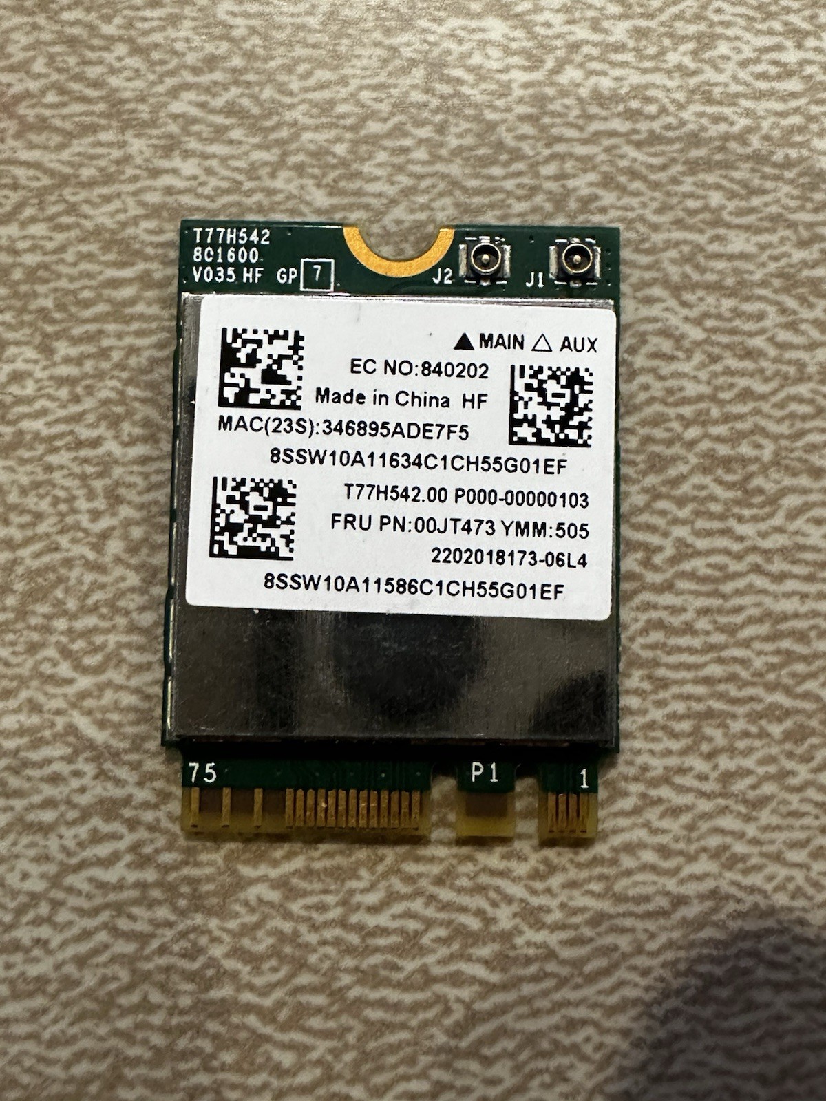 Broadcom BCM943162ZP 00JT473 Wireless N Bluetooth 4.0 NGFF Wifi Card