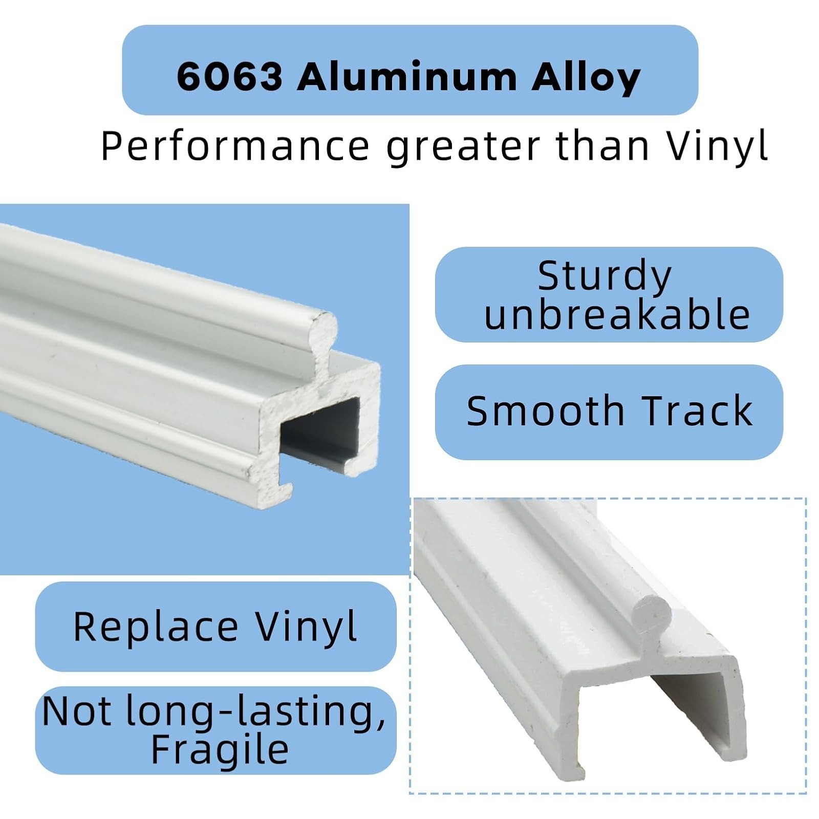 75" Aluminum Sliding Screen Door Track Replacement Kit - Easy Install