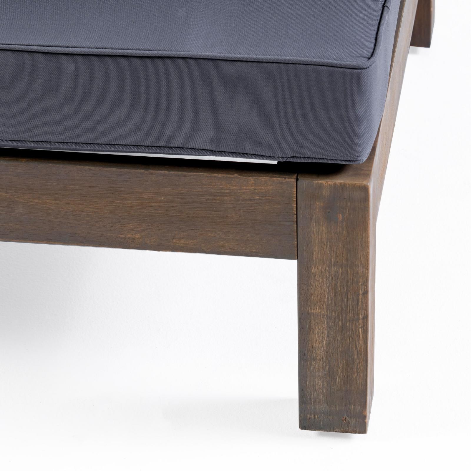 Club Chair - Mid-Century Modern Acacia Wood Design with Water-Resistant Cushions