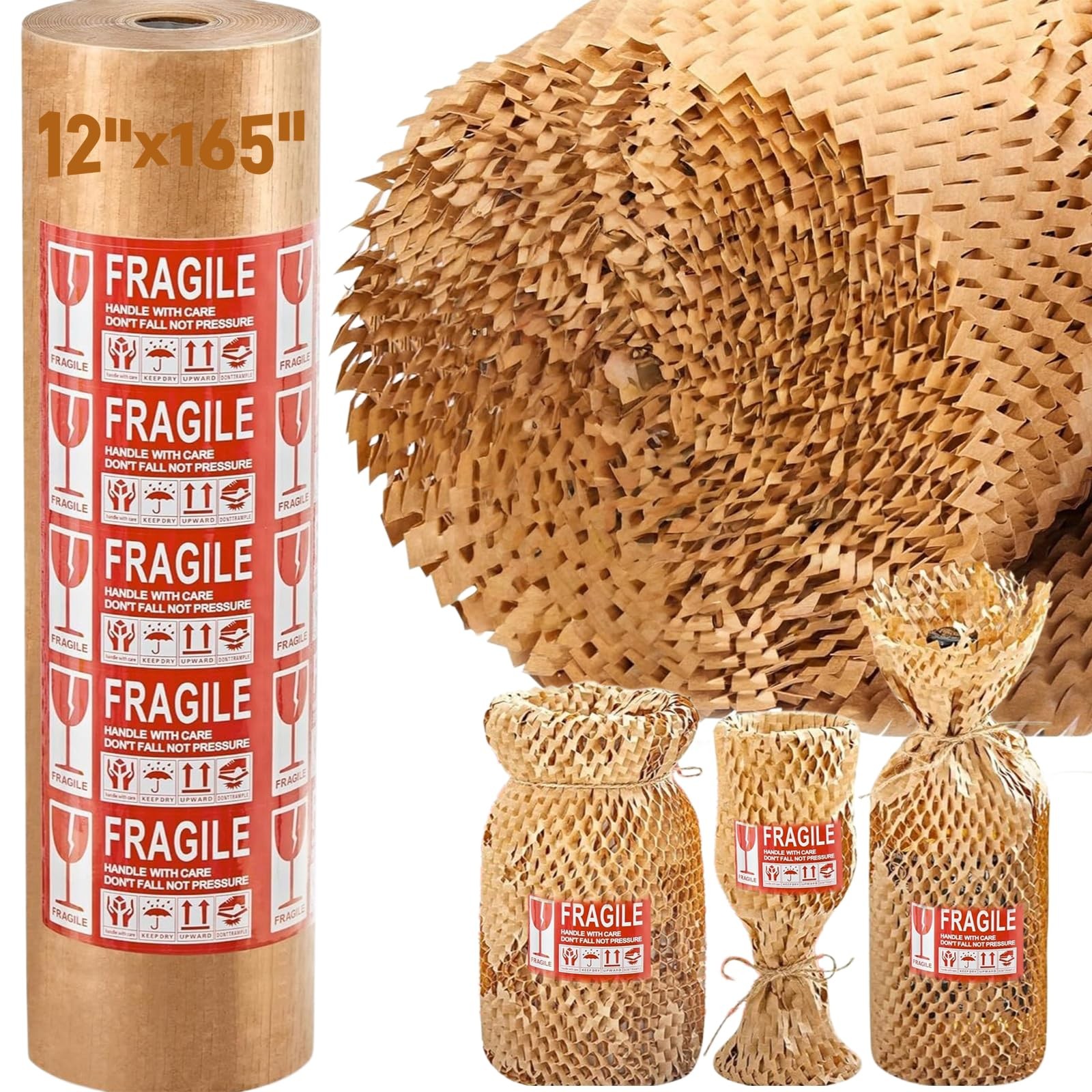 Honeycomb Packing Paper - 12"x165" Substitute Alternative for Bubble Wrap for...