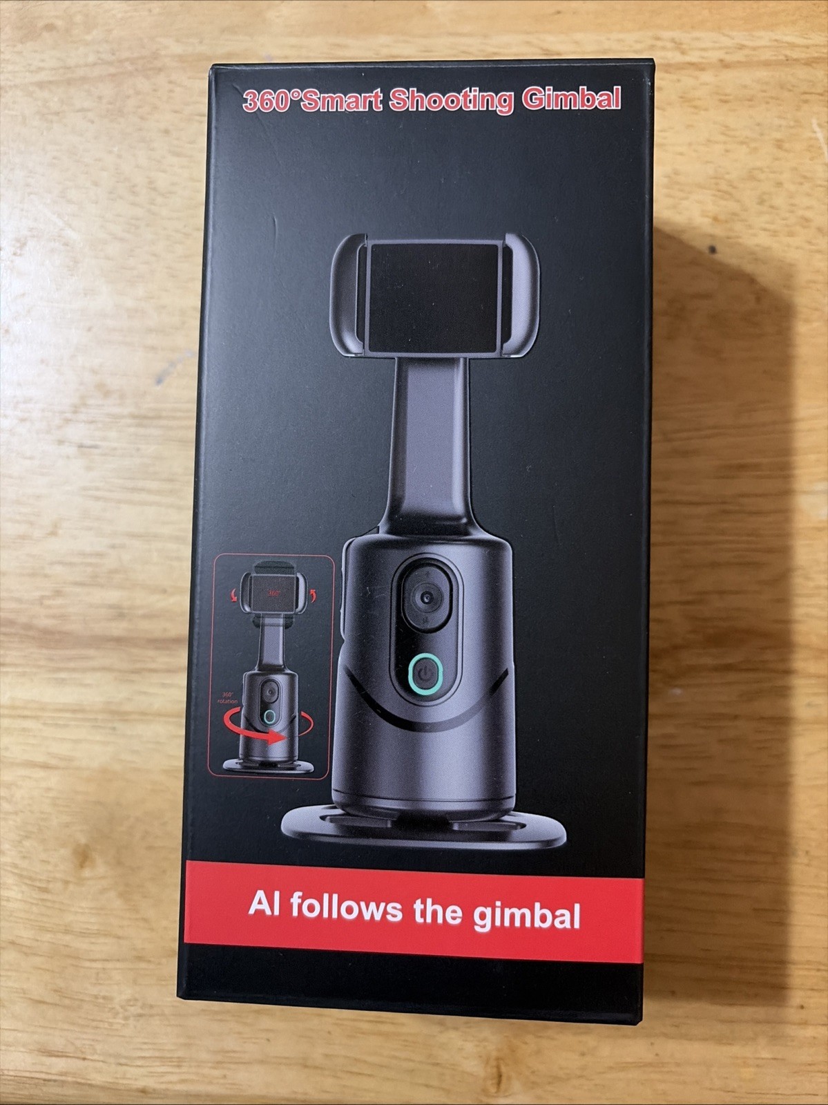 Black Auto Face Tracking Tripod 360* Rotation Phone Mount, Model Q12.