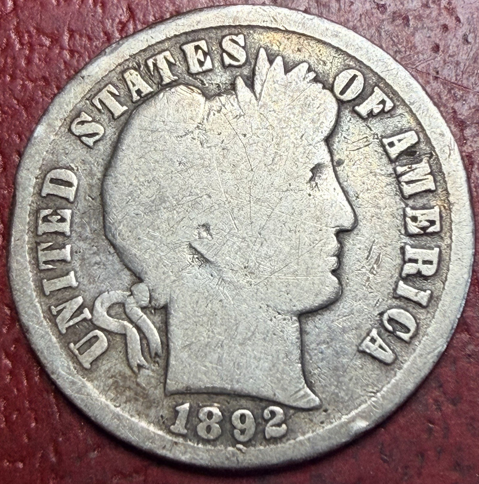 1892 Barber Dime. Early Date. Free Shipping