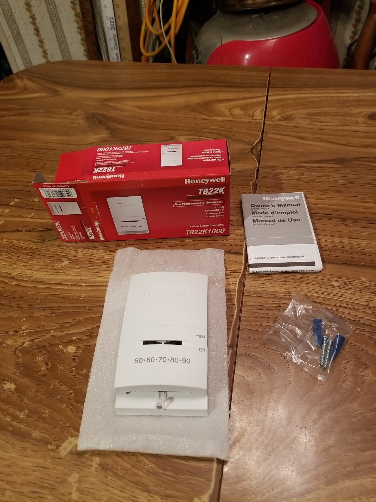 Honeywell Home T822k1000 Vertical Heat Only Mechanical Thermostat