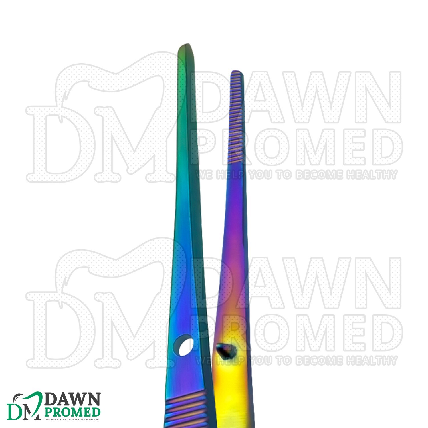 3 Pcs Multi Titanium Rainbow Iris Forceps 4" Serrated Straight Ophthalmic Set