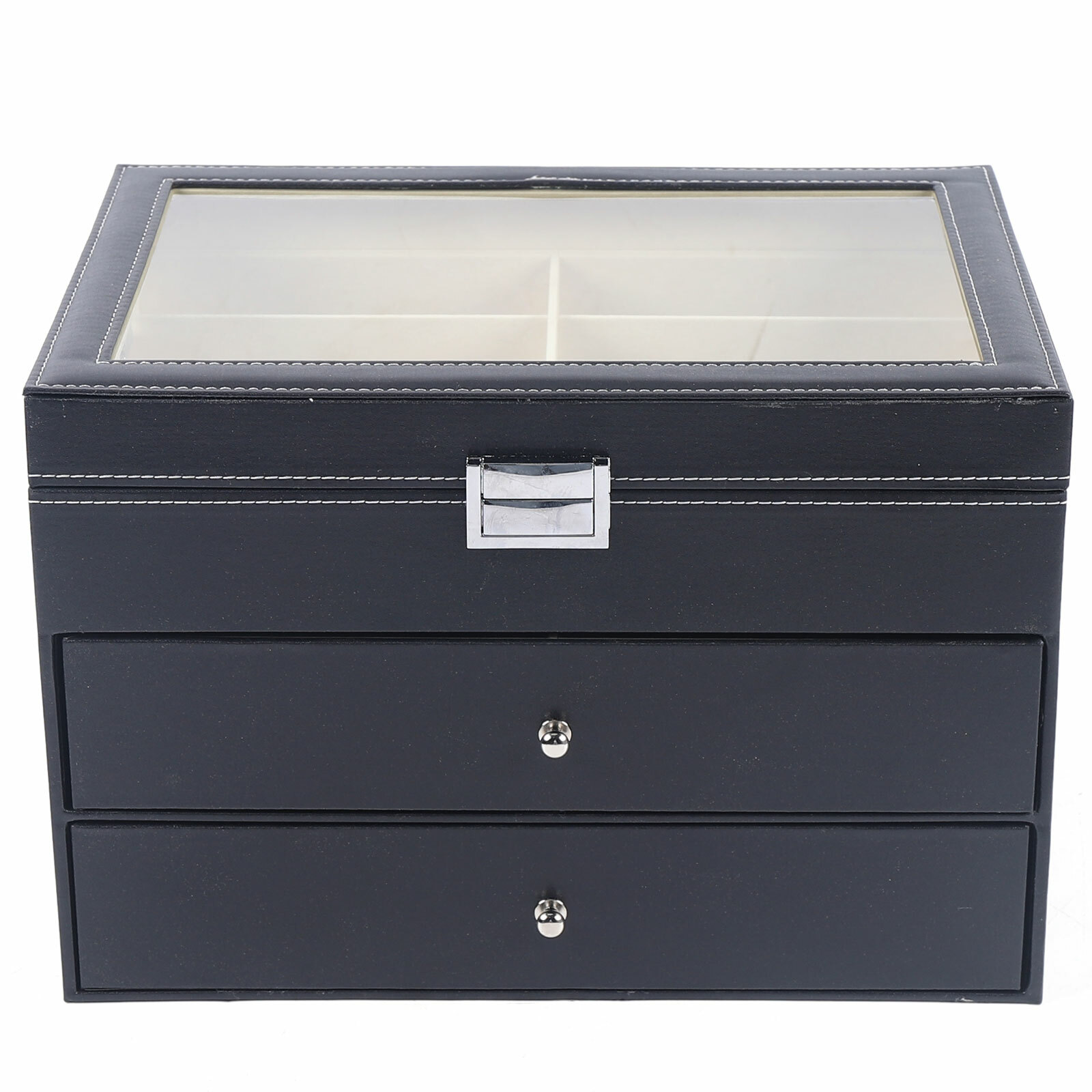 24 Slots Glasses Box Display Storage Case Organizer Leather For Sunglasses