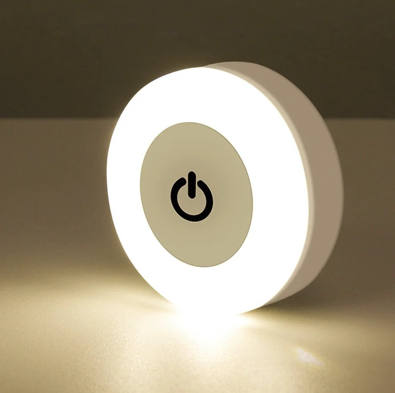 1pc LED Touch Sensor Night Light: USB Rechargeable Magnetic Wall Lamp - NEW