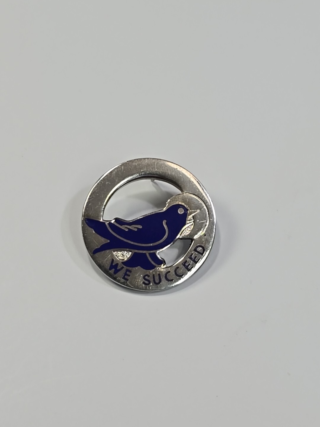 We Succeed Lapel Pin US Army 104th Training Division Unit Insignia Blue Bird #1