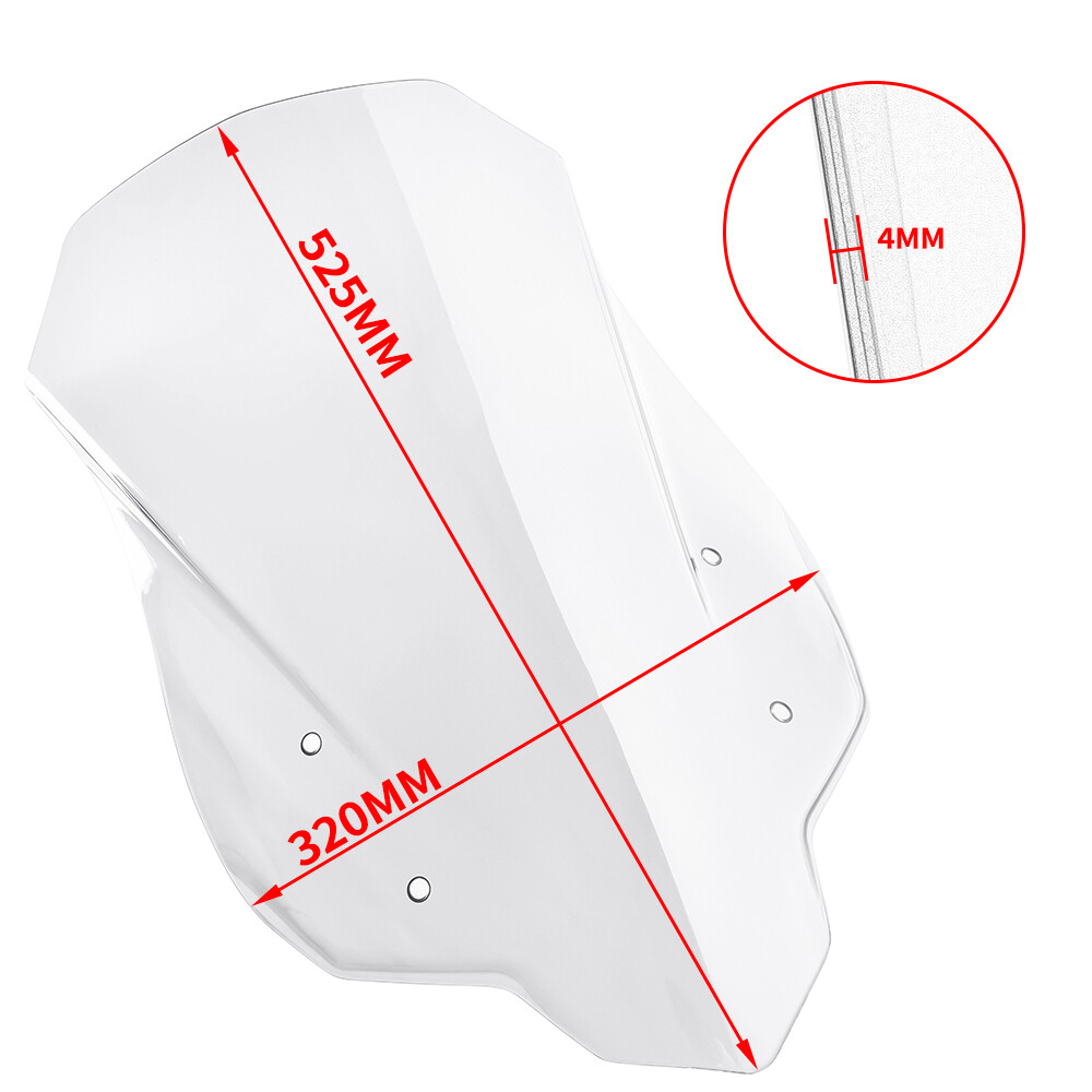 WOLFLINE Windshield for Honda CB500X 2013-2022 Deflector Windscreen Clear