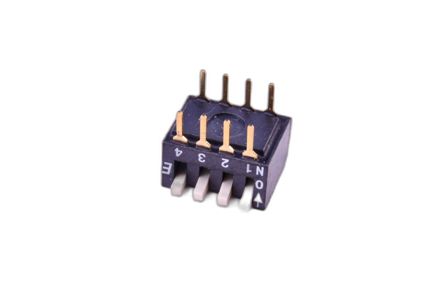 5 E-Switch Dip Switch SPST 4 Position Through Hole 25mA 24VDC Gold Contacts