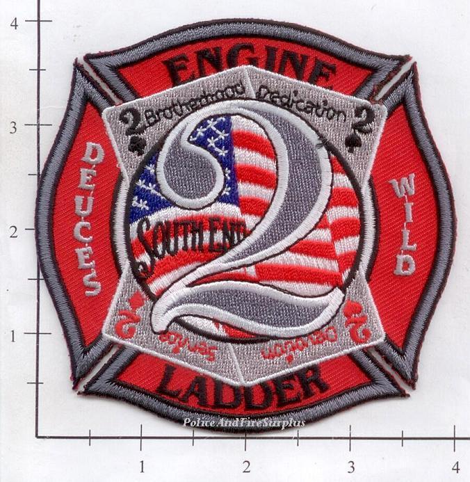 North Carolina - Charlotte Station 2 NC Fire Dept Patch - Deuces Wild
