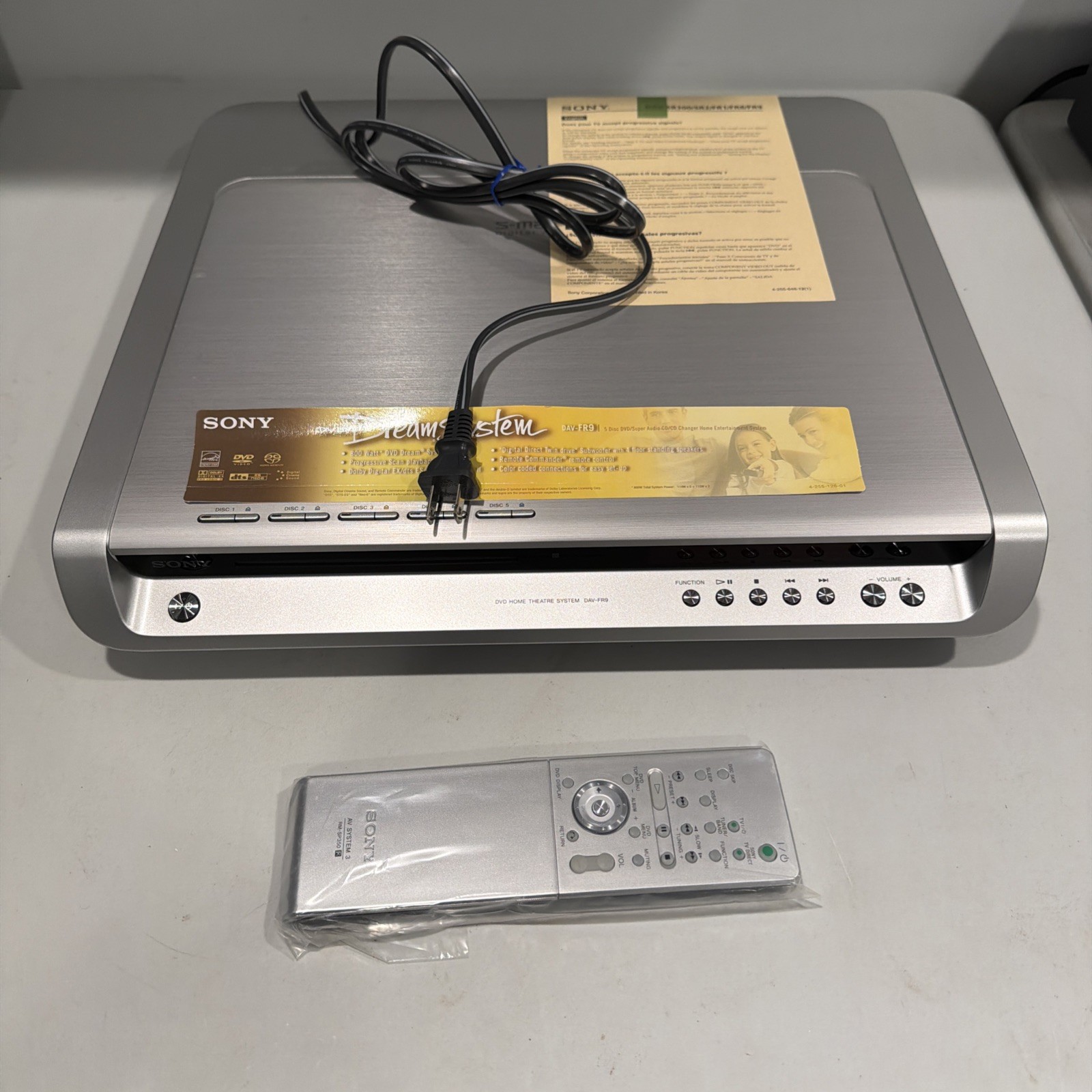 Sony DAV-FR9 Home Theater Surround  5 Disc DVD Changer W/ Remote