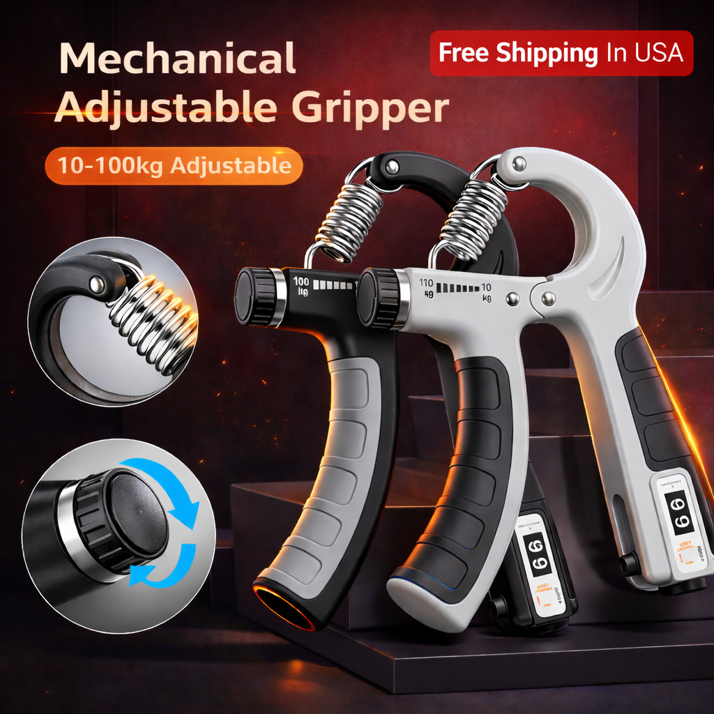 Hand Grip Strength Power Trainer Gripper Strengthener Adjustable Gym Exerciser