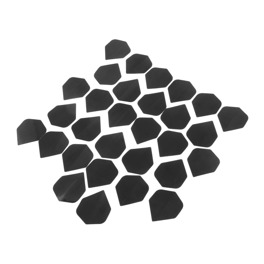 Durable PVC Simple Pure Black Dart Flights Pure Black 30 Pcs/1 Set Hunting Tool