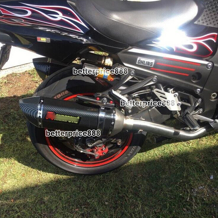 Universal Motorcycle Exhaust Muffler Pipe Silencer With DB Killer Tips Escape