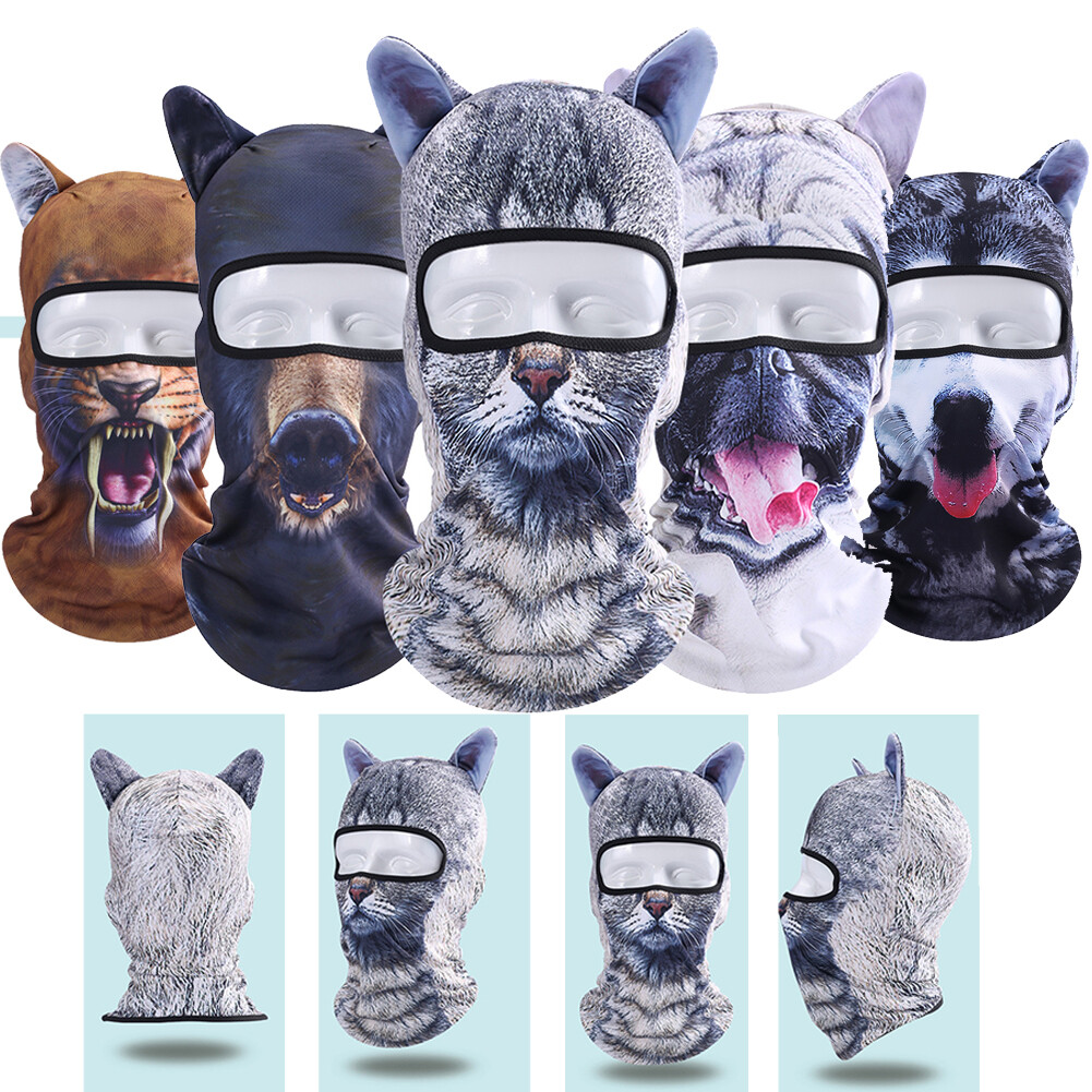 Winter Warmer Balaclava Animal Pattern Face Masks Neck Cover for Cycling Ski USA