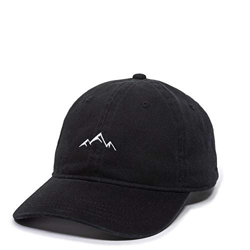 Mountain Dad Hat - Unstructured Soft Cotton Cap Black
