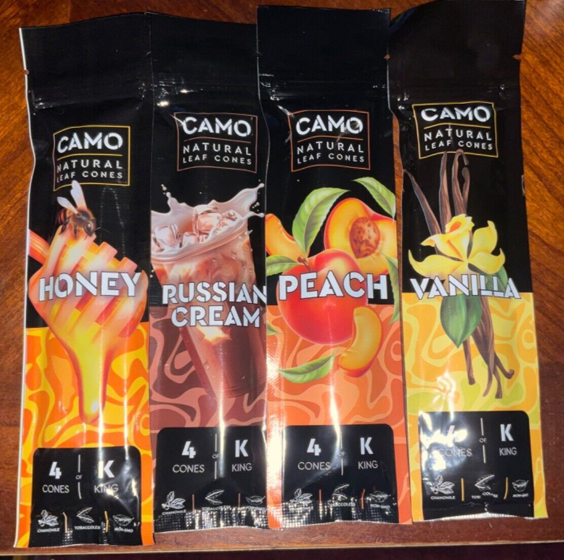 Camo Natural Leaf Herbal Cones Mixed Lot 4/4ct Packs Chamomile&Mate 16pc