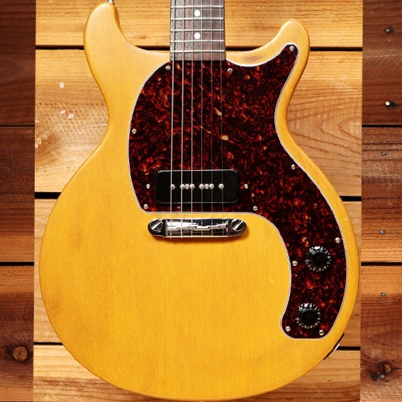 Gibson Les Paul Junior Tribute DC CME Exclusive Worn TV Yellow Jr Tortoise 90214