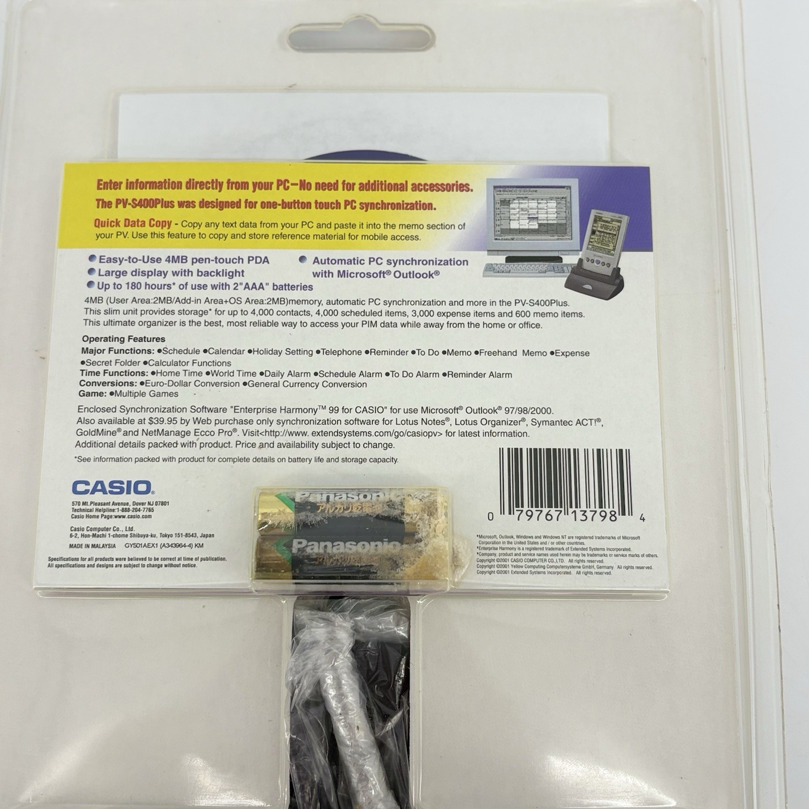Casio Cassiopeia Pocket Viewer PV-S400 Plus 4mb Memory Pen-Touch Sealed Read Ds!