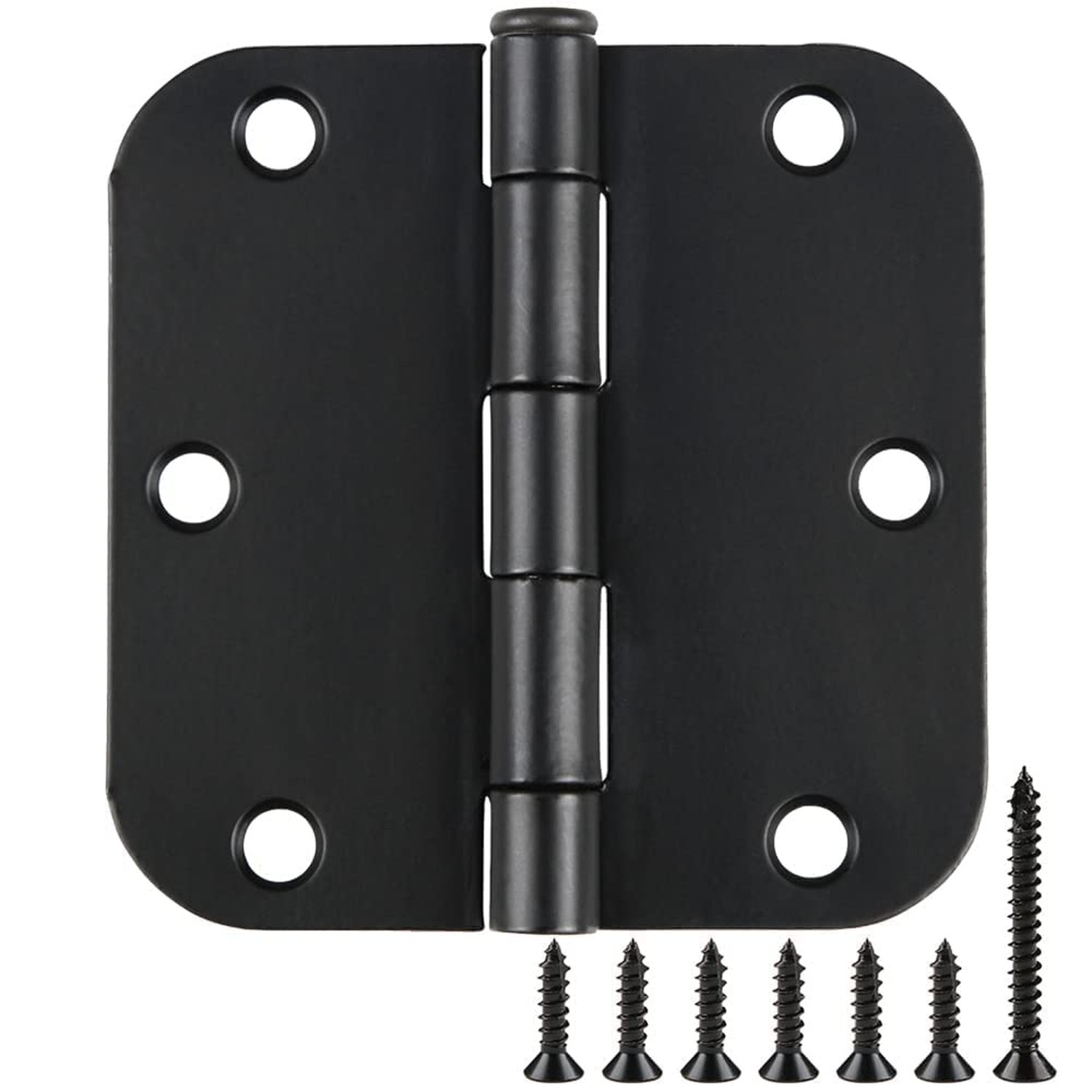 TDCHINGES Rounded Matte Black Door Hinges 3.5 Inch 5/8" Radius No Squeak | 30...