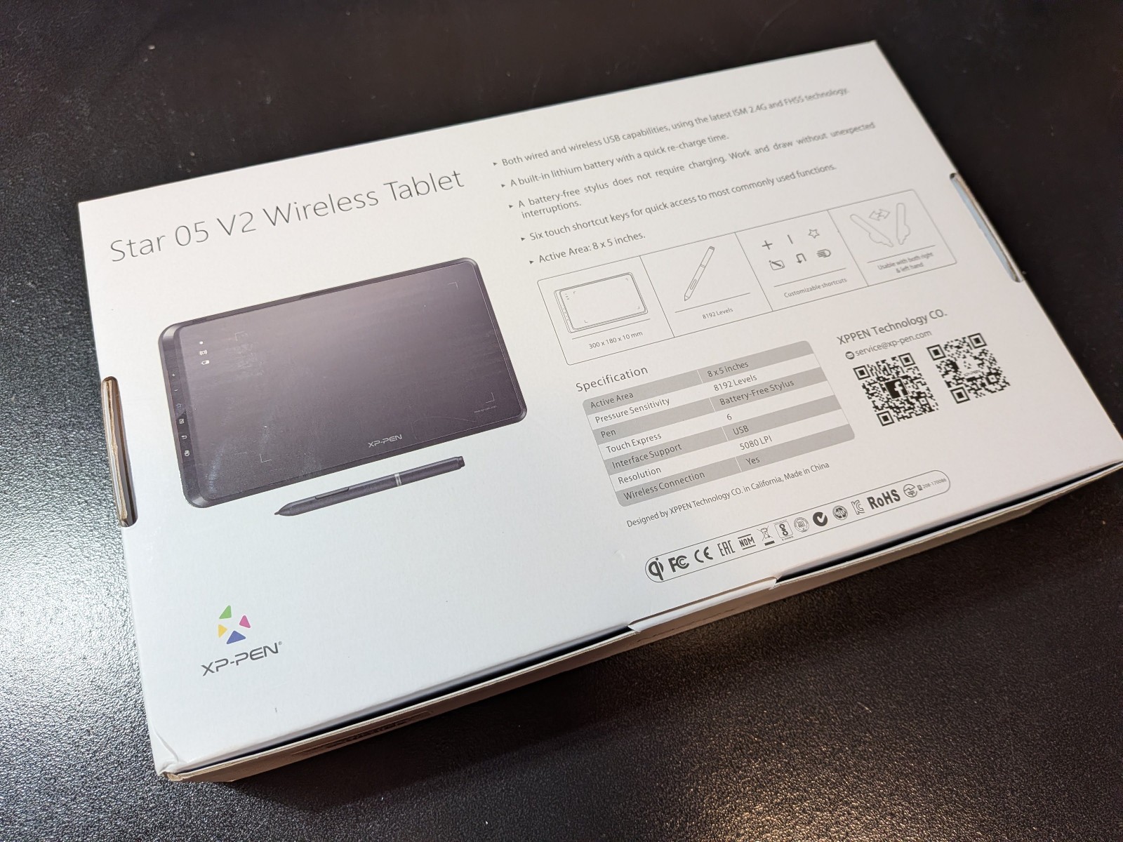 XP-Pen Star 05 V2 Wireless Digital Graphics Drawing Tablet