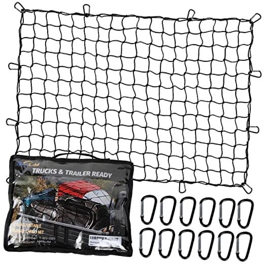 Cargo Net for Pickup Truck Bed, 4' x 6' Stretches to 8' x 12' Heavy Duty