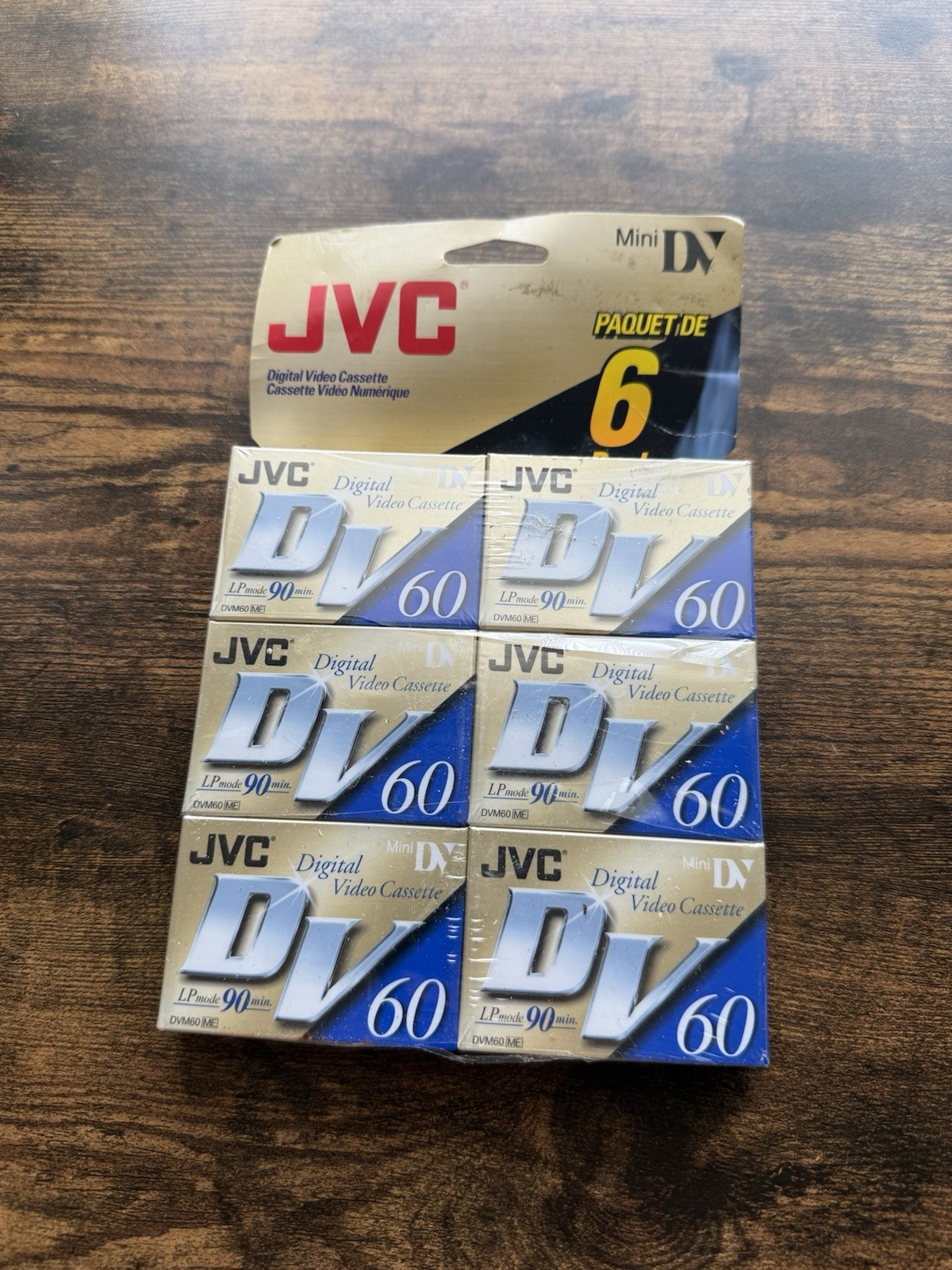 Lot of 6 pack JVC Mini DV SP 60 LP 90   New Factory Sealed. M-DV60ME DVM60ME