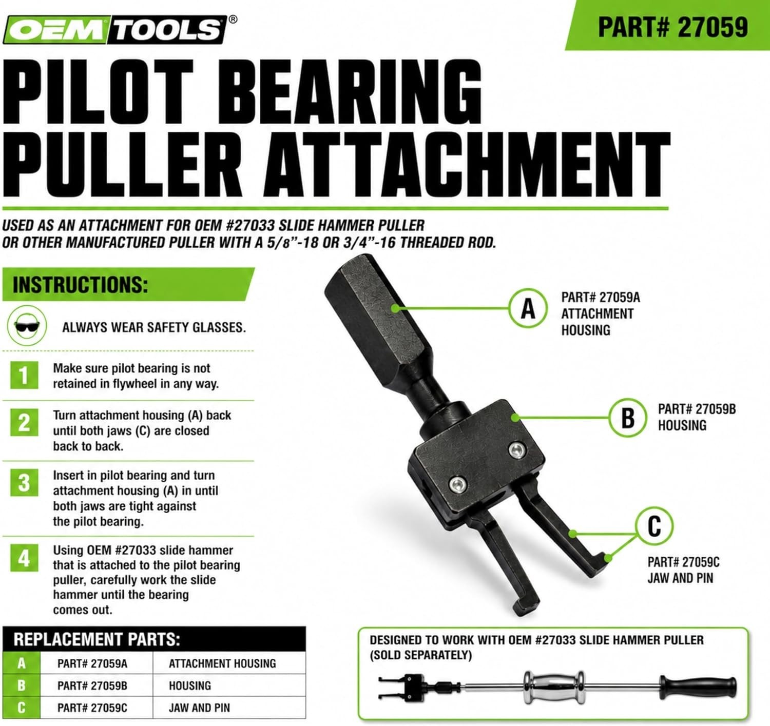 Pilot Bearing Puller Attachment For Slide Hammer | 2-Jaw Puller Pilot Bearing...
