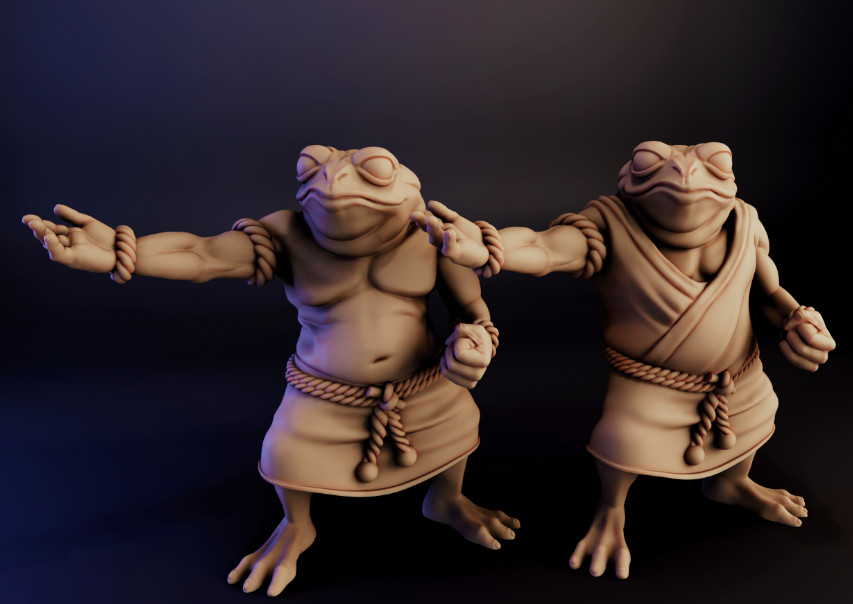Bullywug Monk Warrior Fighter Adventurer Frog NPC 28mm Scale DND D&D Mini TW