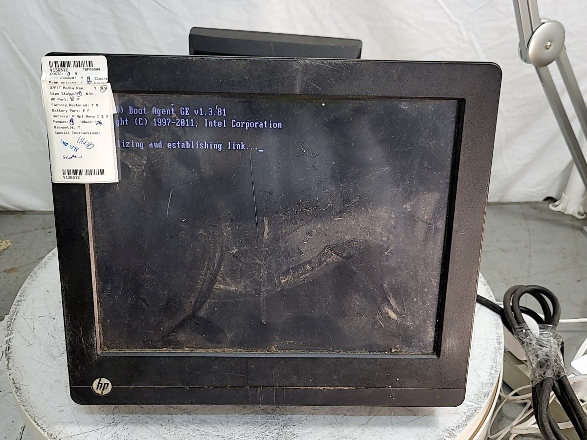 HP RP7 RETAIL SYSTEM MODEL 7800 Y7B36US-ABA POS PENTIUM G850 8GB 128GB SEE NOTES