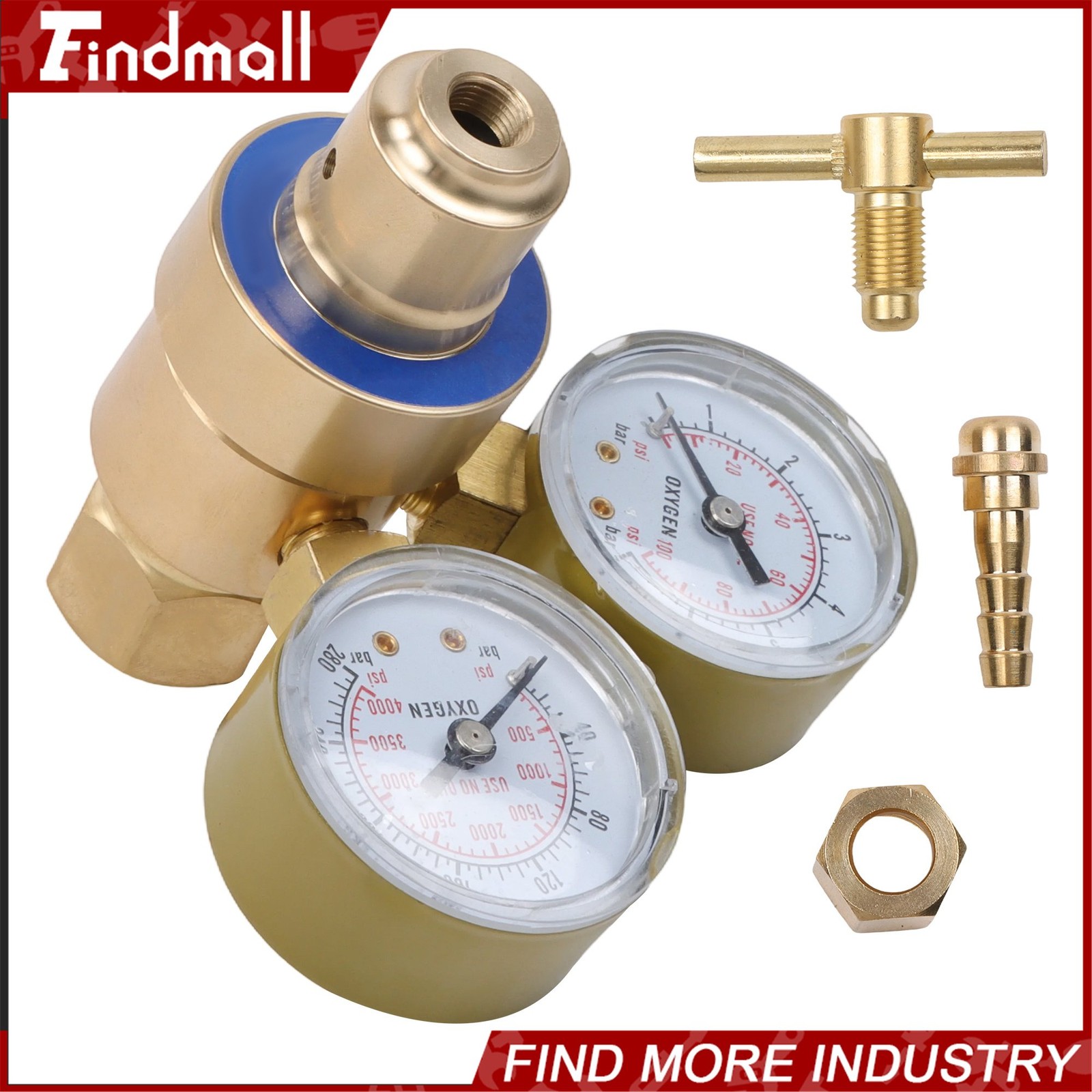 Findmall Oxygen Welding Welder Regulator Pressure Gauge Type Cutting CGA 540