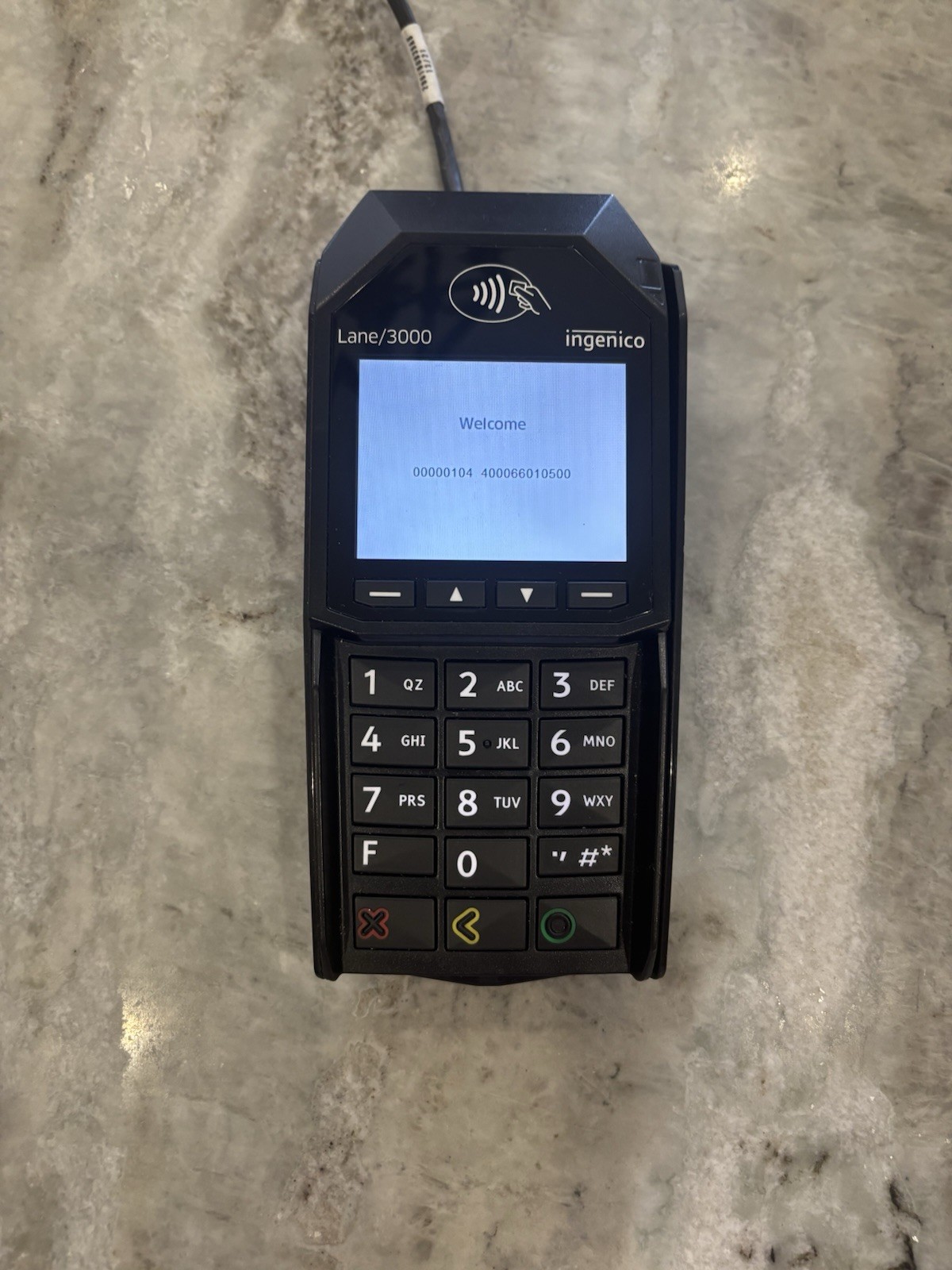Ingenico Lane/3000 Credit Card Reader Machine Terminal Pin Pad w/USB used