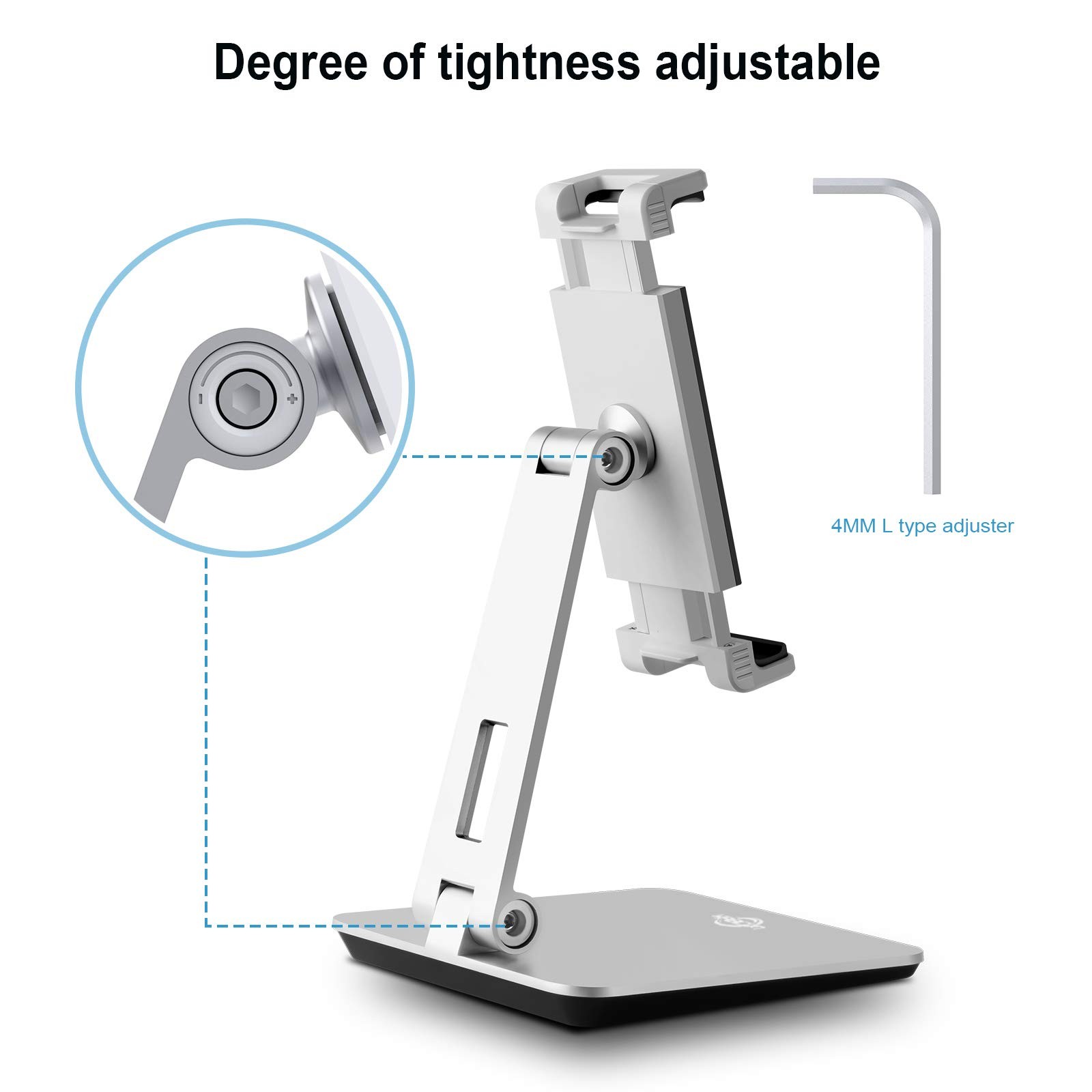 Tablet Stand Holder, Tightness Adjustable MultiAngle Foldable EyeLevel Alumin...